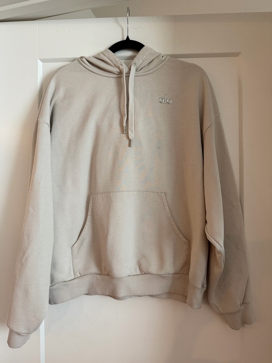 Alo Accolade Hoodie, Bone, Size M - Picture 3 of 5